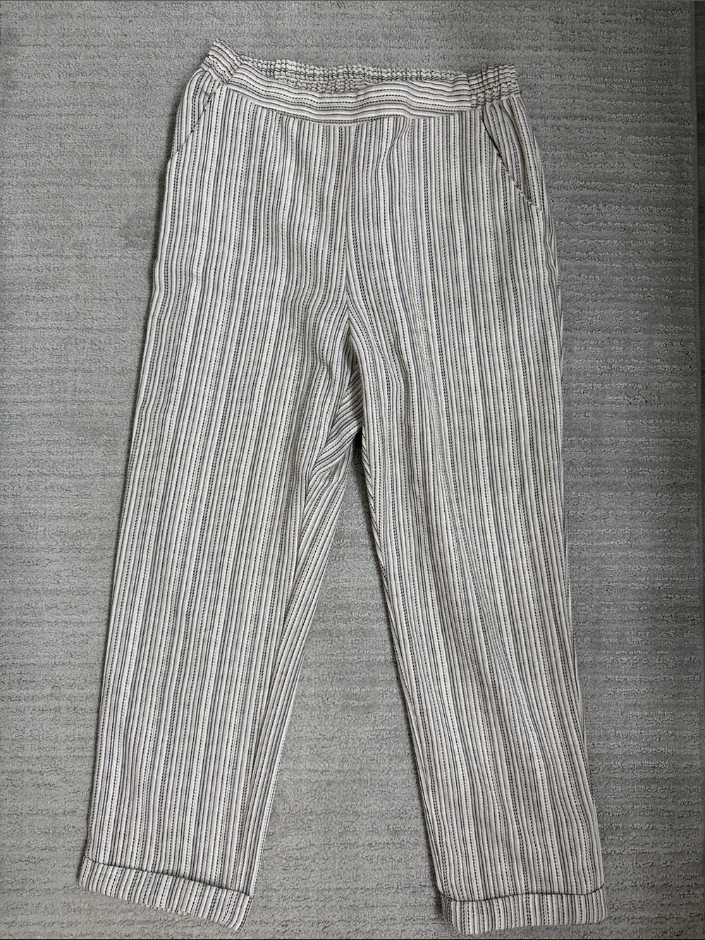 Women’s Striped Casual Pants - Beige & Black